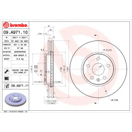 Tarcza hamulcowa BREMBO 09.A971.11