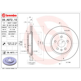 Tarcza hamulcowa BREMBO 09.A972.11
