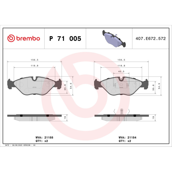 Klocki hamulcowe BREMBO P 71 005