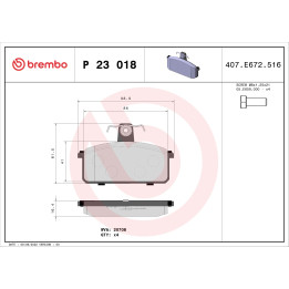 Klocki hamulcowe BREMBO P 23 018