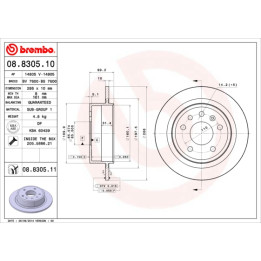 Tarcza hamulcowa BREMBO 08.8305.11