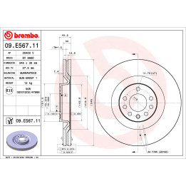 Tarcza hamulcowa BREMBO 09.E567.11