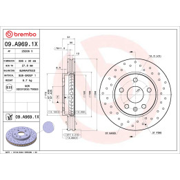 Tarcza hamulcowa BREMBO 09.A969.1X