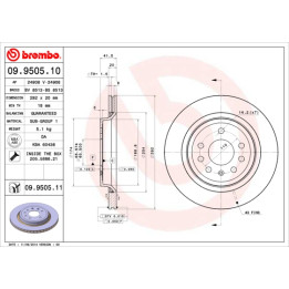 Tarcza hamulcowa BREMBO 09.9505.11