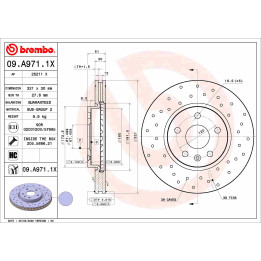 Tarcza hamulcowa BREMBO 09.A971.1X