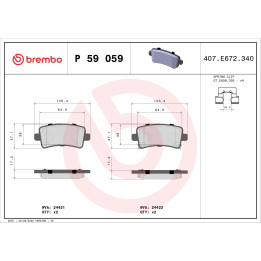 Klocki hamulcowe BREMBO P 59 059