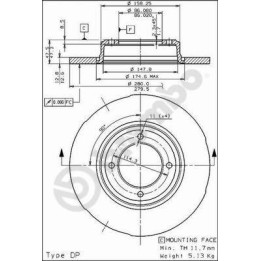 Tarcza hamulcowa BREMBO 08.3965.20