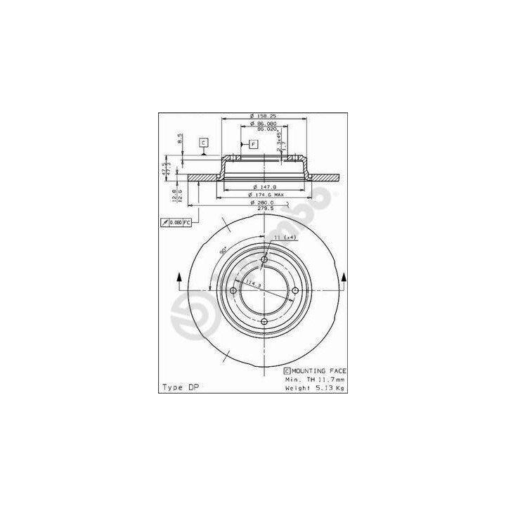 Tarcza hamulcowa BREMBO 08.3965.20