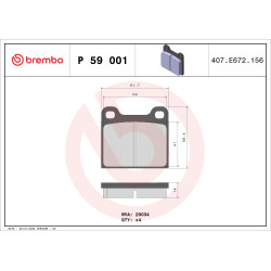 Klocki hamulcowe BREMBO P 59 001