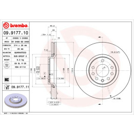 Tarcza hamulcowa BREMBO 09.9177.11