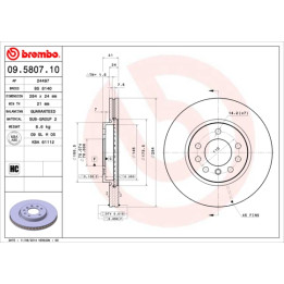 Tarcza hamulcowa BREMBO 09.5807.10