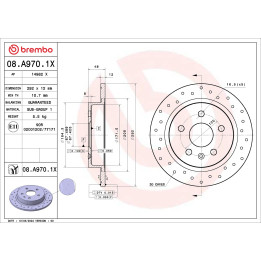 Tarcza hamulcowa BREMBO 08.A970.1X