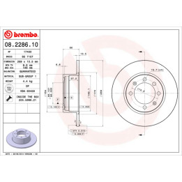 Tarcza hamulcowa BREMBO 08.2286.10