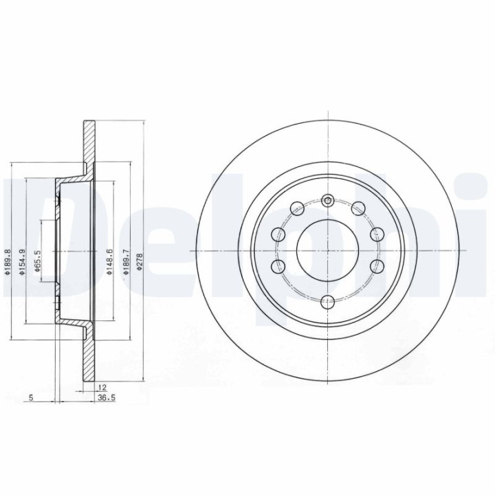 Tarcza hamulcowa DELPHI BG3731C