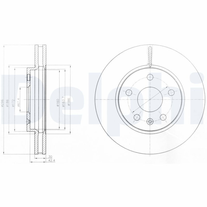 Tarcza hamulcowa DELPHI BG4187C