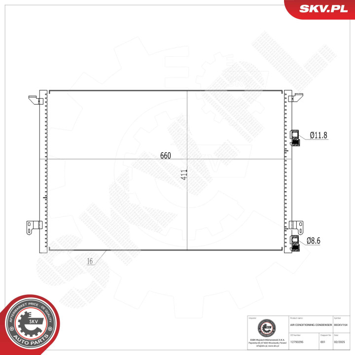 Skraplacz klimatyzacji ESEN SKV 86SKV164