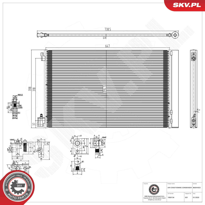 Skraplacz klimatyzacji ESEN SKV 86SKV022