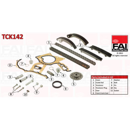 Zestaw łańcucha rozrządu FAI AutoParts TCK142