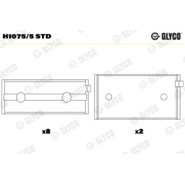 Panewki wału korbowego GLYCO H1075/5 STD