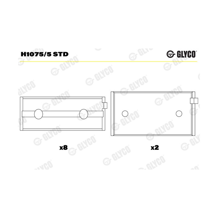Panewki wału korbowego GLYCO H1075/5 STD