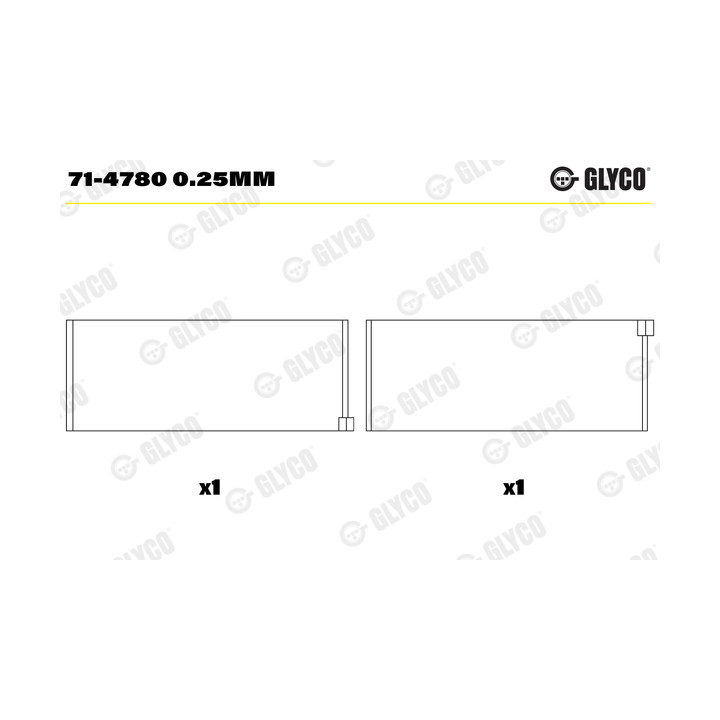 Panewki łożyska korbowodu GLYCO 71-4780 0.25MM