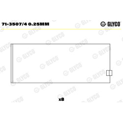 Panewki łożyska korbowodu GLYCO 71-3507/4 0.25mm