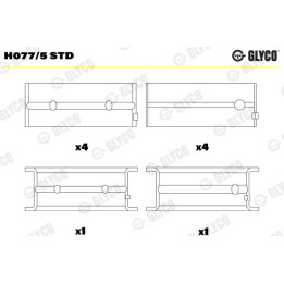 Panewki wału korbowego GLYCO H077/5 STD