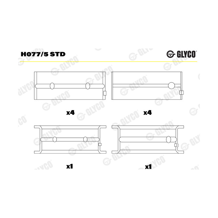 Panewki wału korbowego GLYCO H077/5 STD