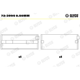 Panewki wału korbowego GLYCO 72-3995 0.50mm