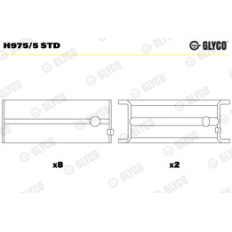 Panewki wału korbowego GLYCO H975/5 STD