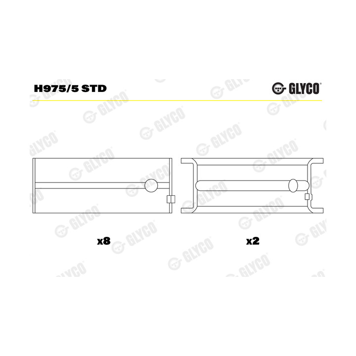 Panewki wału korbowego GLYCO H975/5 STD