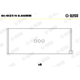 Panewki łożyska korbowodu GLYCO 01-4127/4 0.50mm