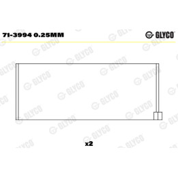 Panewki łożyska korbowodu GLYCO 71-3994 0.25mm