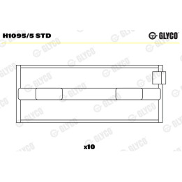 Panewki wału korbowego GLYCO H1095/5 STD