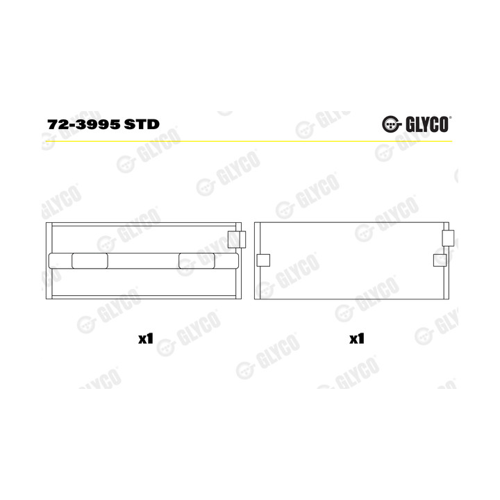Panewki wału korbowego GLYCO 72-3995 STD