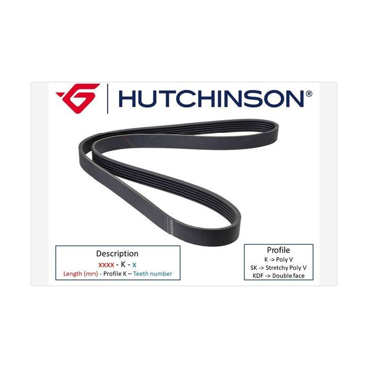 Pasek klinowy wielorowkowy HUTCHINSON 1030 K 5