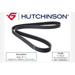 Pasek klinowy wielorowkowy HUTCHINSON 2433 K 6