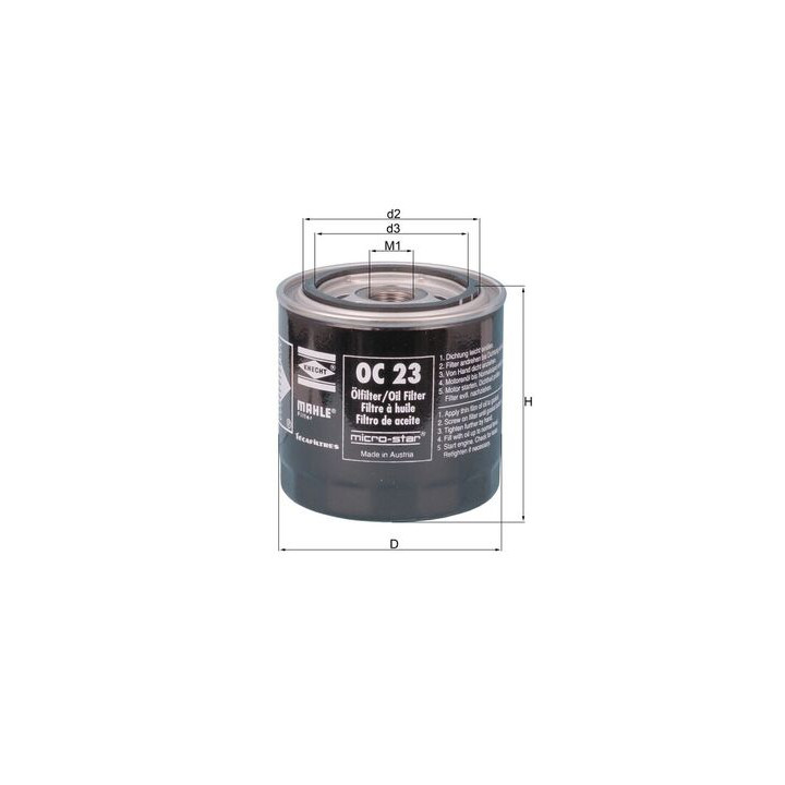 Filtr oleju KNECHT OC 23 OF