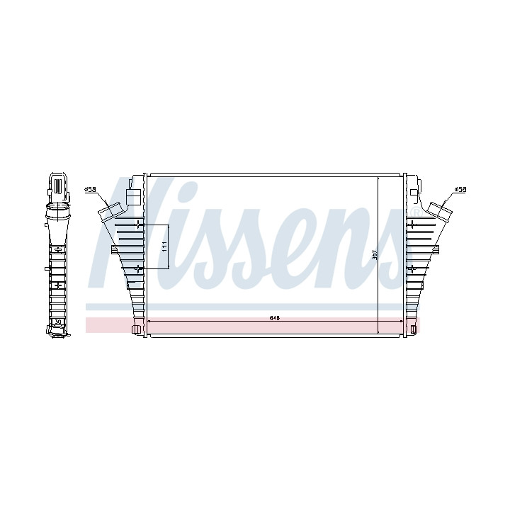 Chłodnica powietrza Intercooler NISSENS 96684