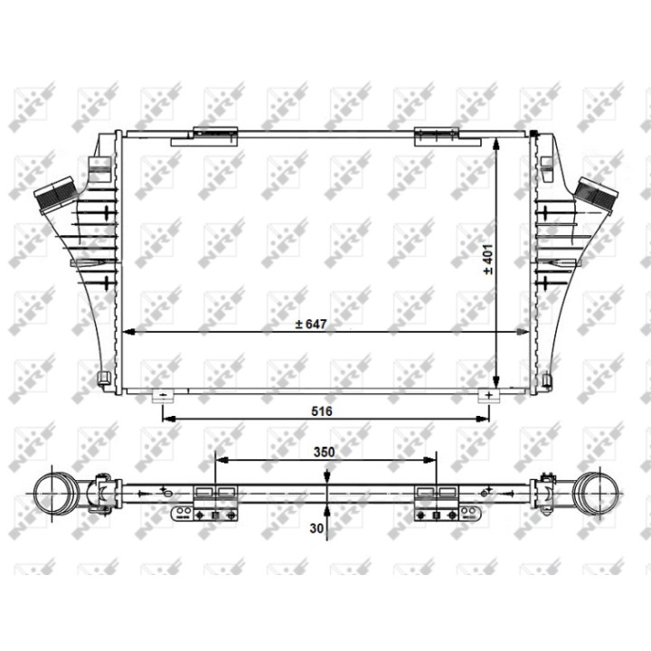 Chłodnica powietrza Intercooler NRF 30480