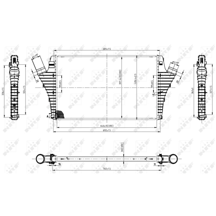 Chłodnica powietrza Intercooler NRF 30858
