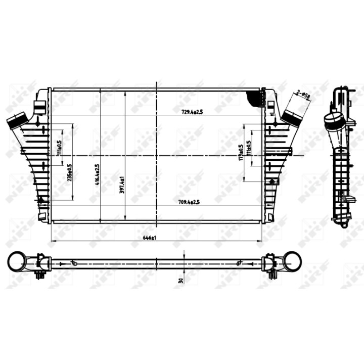 Chłodnica powietrza Intercooler NRF 30475