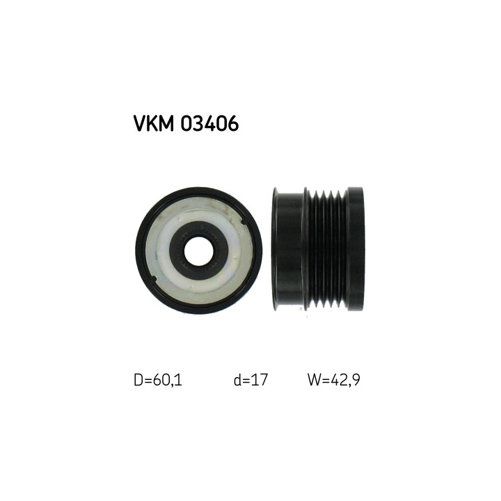 Sprzęgło jednokierunkowe alternatora SKF VKM 03406