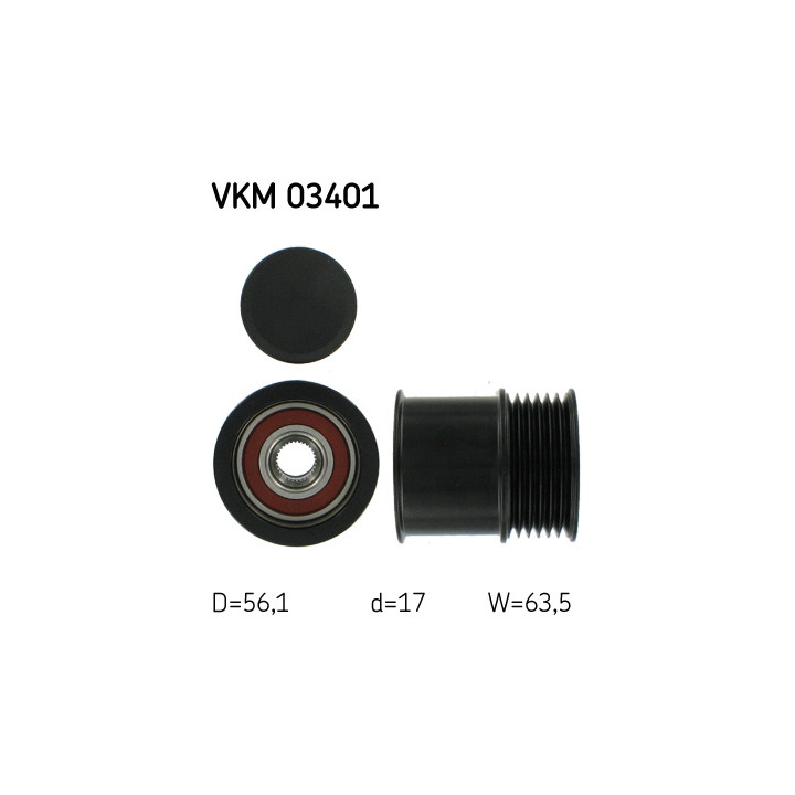 Sprzęgło jednokierunkowe alternatora SKF VKM 03401