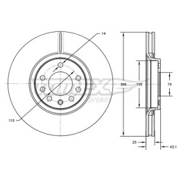 Tarcza hamulcowa TOMEX Brakes TX 72-03