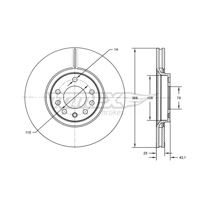 Tarcza hamulcowa TOMEX Brakes TX 72-03