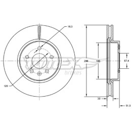 Tarcza hamulcowa TOMEX Brakes TX 72-88