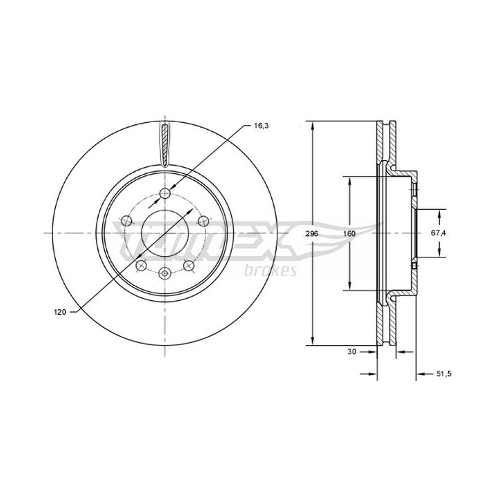 Tarcza hamulcowa TOMEX Brakes TX 72-88