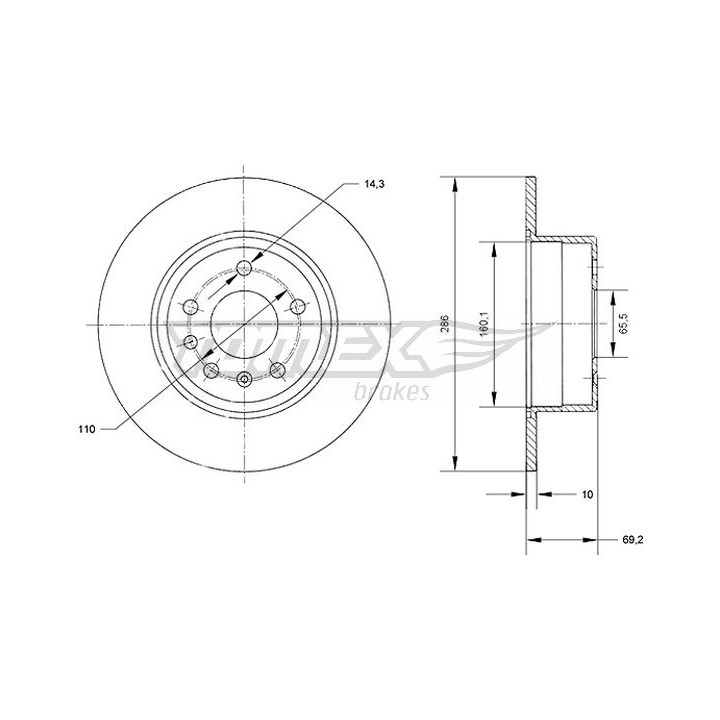 Tarcza hamulcowa TOMEX Brakes TX 70-49