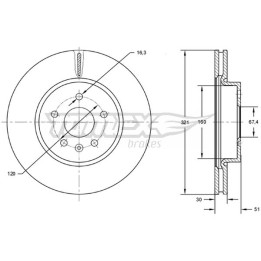 Tarcza hamulcowa TOMEX Brakes TX 72-55
